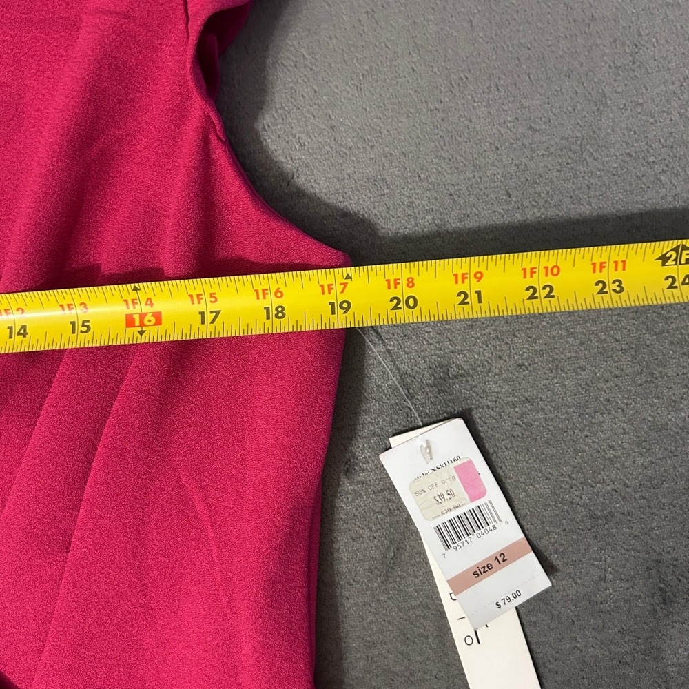 Nicole Miller Dress Womens 12 Pink Studio Ruffle Sleeve Surplice Sheath NWT - Picture 9 of 10